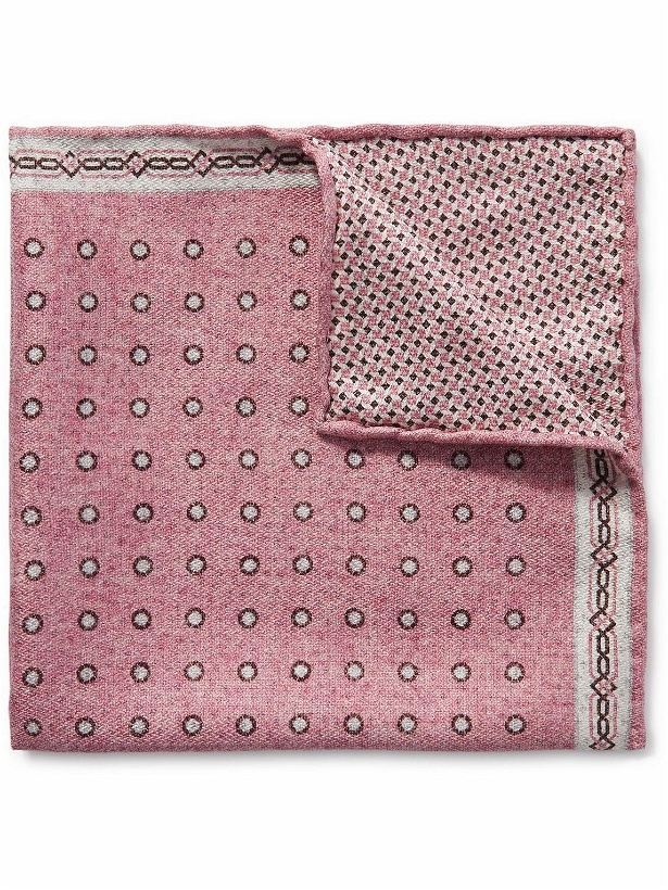 Photo: Brunello Cucinelli - Reversible Printed Silk-Twill Pocket Square