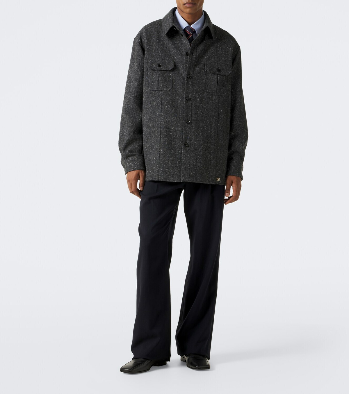 Valentino VLogo wool and silk-blend overshirt