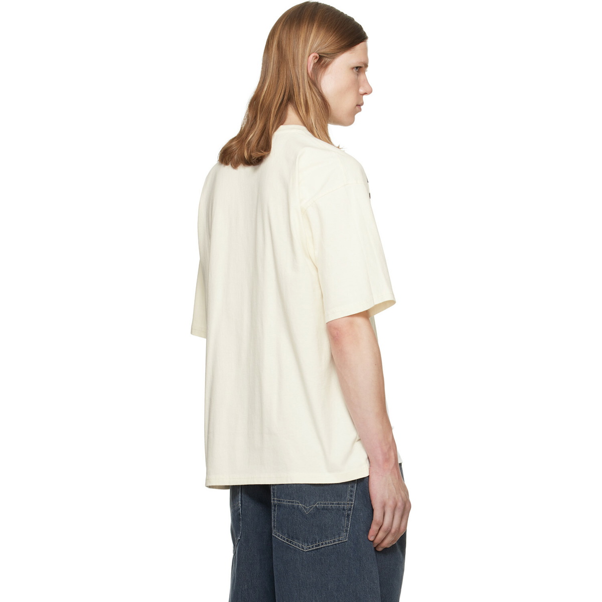 Diesel Off-White Distressed Flocked Logo T-shirt