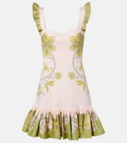 La DoubleJ Gingerbread printed cotton-blend minidress