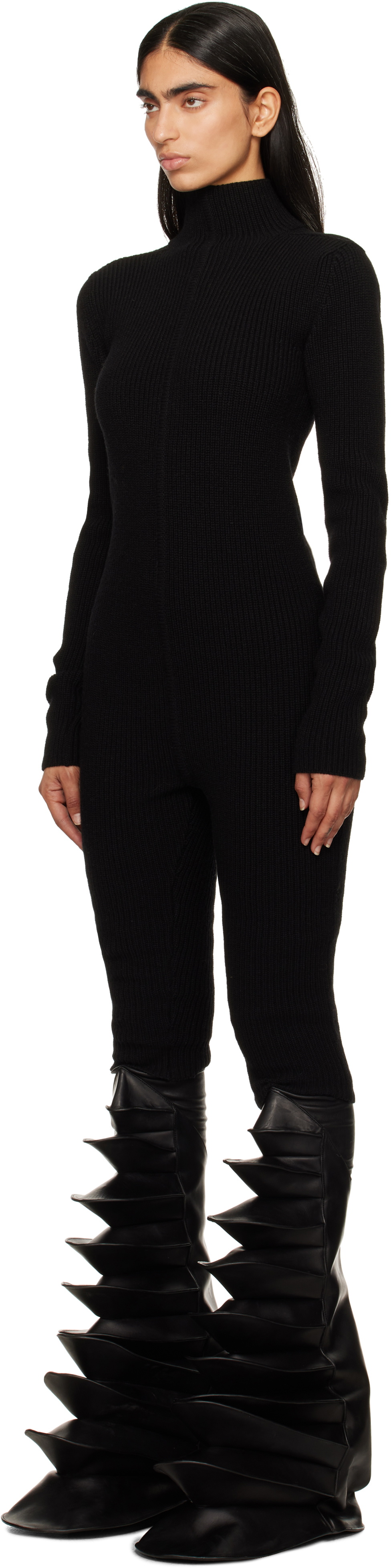 Rick Owens Black Porterville Knit Headon Jumpsuit