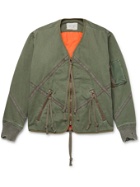 GREG LAUREN - Distressed Quilted Cotton Jacket - Green - 1