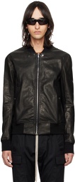 Rick Owens Black Classic Flight Leather Jacket