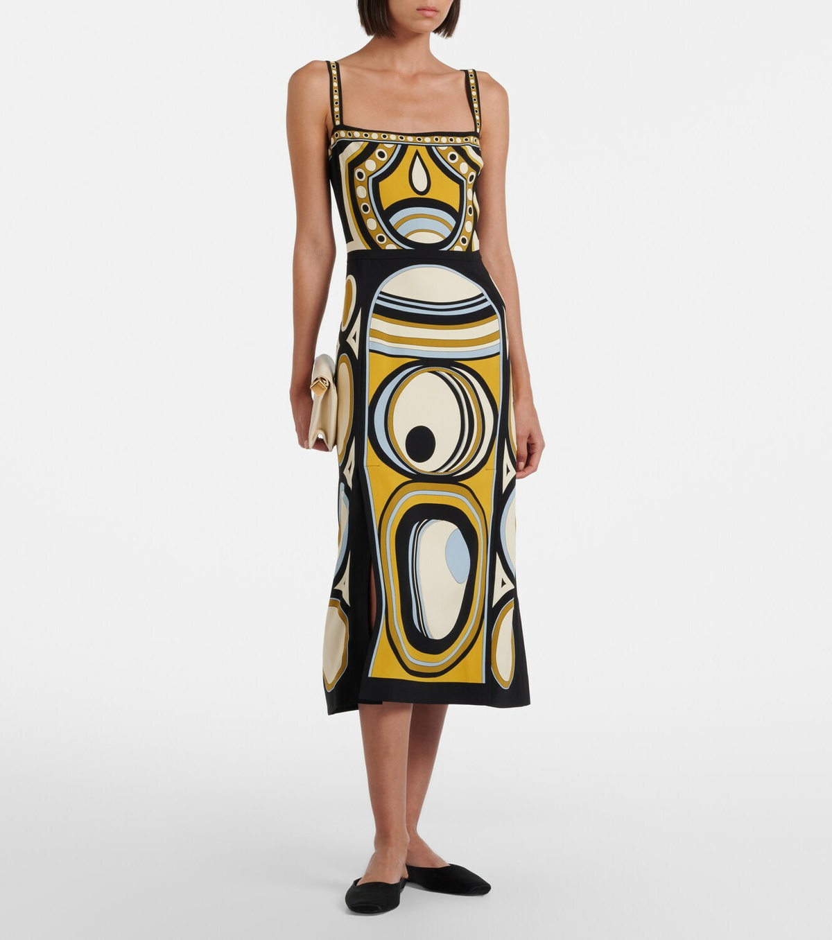 La DoubleJ Buy Me A Martini printed satin midi dress