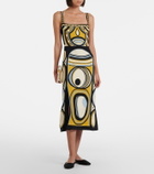 La DoubleJ Buy Me A Martini printed satin midi dress