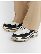 BALENCIAGA - Triple S Mesh, Nubuck and Leather Sneakers - White