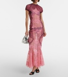 The Attico Sheer lace and mesh maxi dress