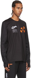 Off-White Black & Orange Active Logo Thumbhole Long Sleeve T-Shirt