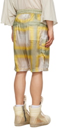 Rick Owens Green & Yellow Cargobela Shorts