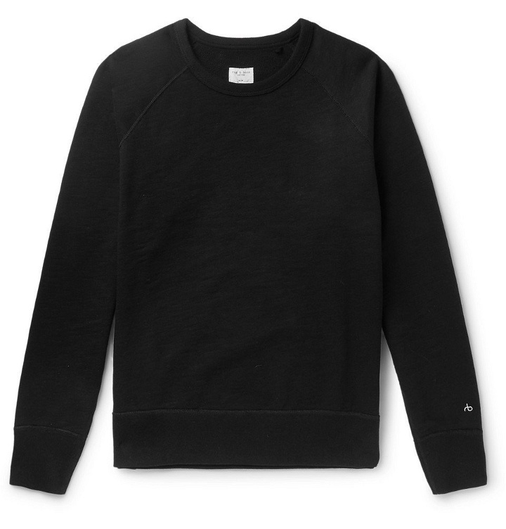 Photo: rag & bone - Loopback Cotton-Jersey Sweatshirt - Black