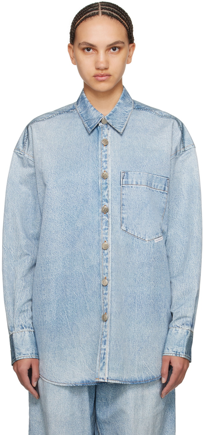 Alexander Wang Blue Printed Denim Shirt Alexander Wang