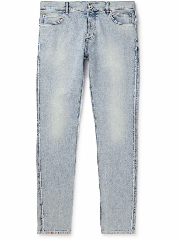 Photo: Balmain - Slim-Fit Washed Jeans - Blue