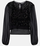 Velvet Marlowe sequinned sheer top