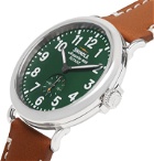 Shinola - The Runwell 41mm Stainless Steel and Leather Watch - Green