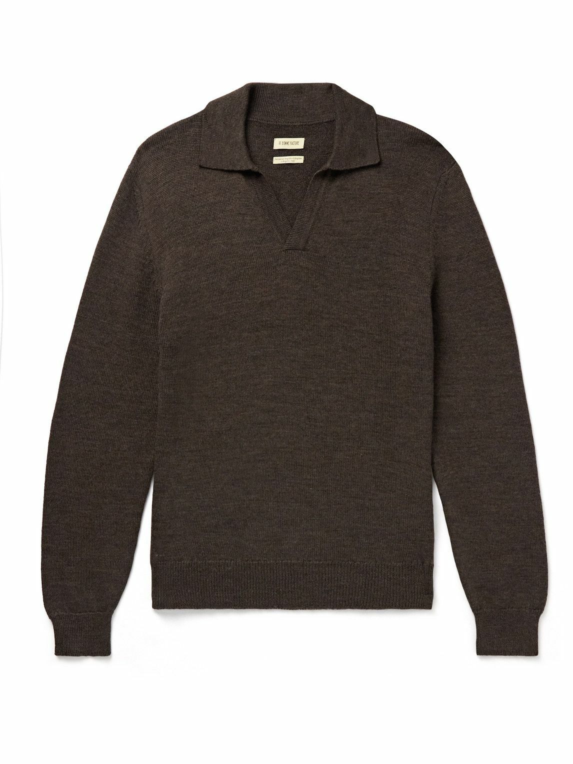 De Bonne Facture - Slim-Fit Virgin Wool Polo Shirt - Brown