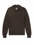 De Bonne Facture - Slim-Fit Virgin Wool Polo Shirt - Brown
