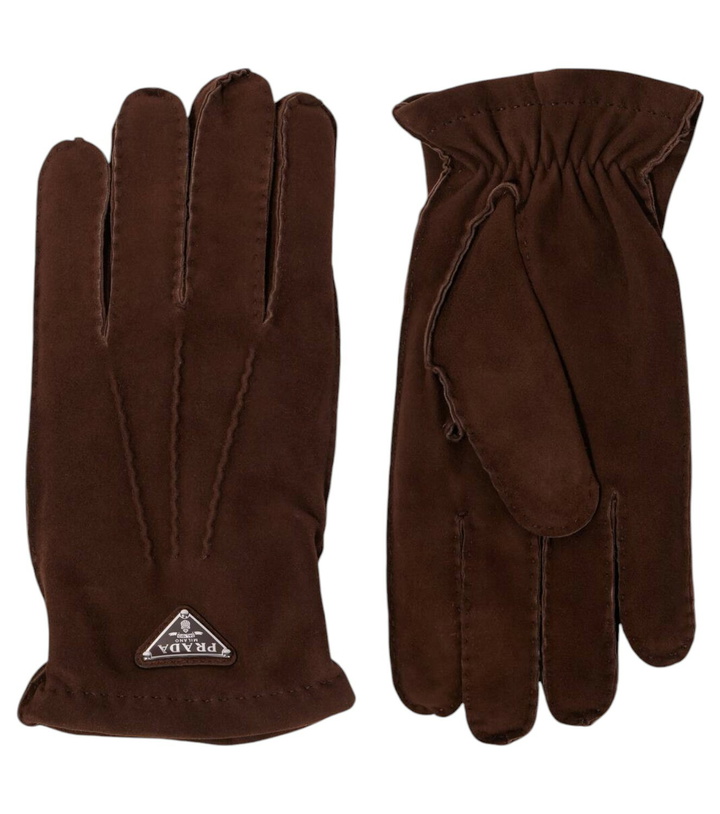 Photo: Prada Logo suede gloves