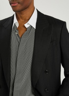 Tom Ford Sharkskin Printed Silk Shirt Black And White