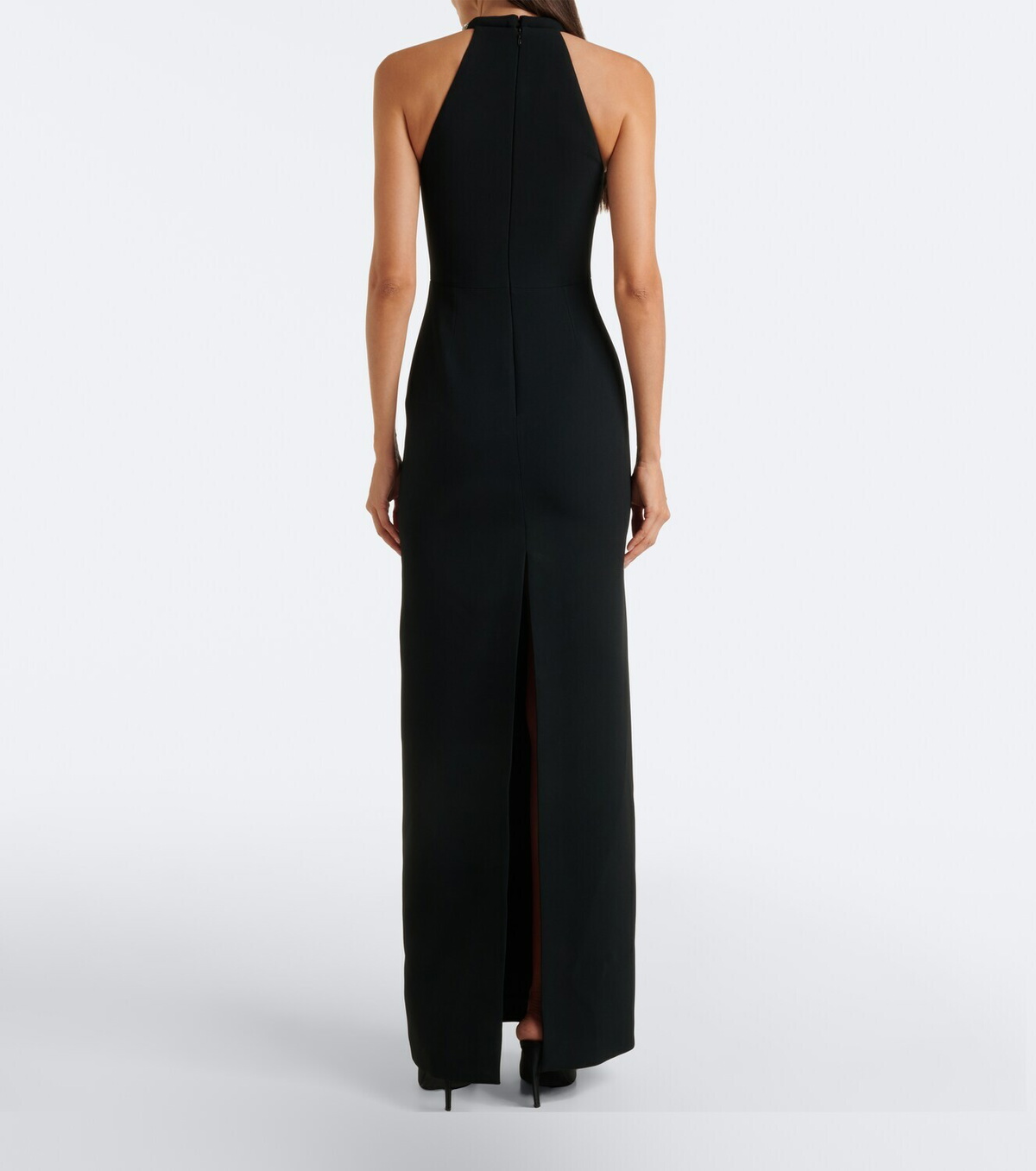 David Koma Embellished halterneck cady gown