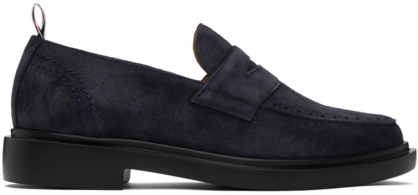 Photo: Thom Browne Navy Classic Penny Loafers
