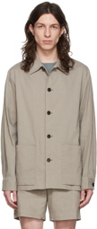 Theory Taupe Linen Shirt