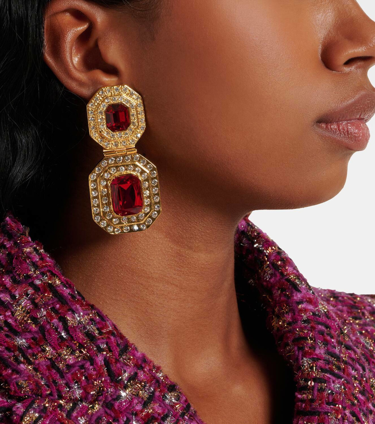 Alessandra Rich Crystal-embellished clip-on earrings