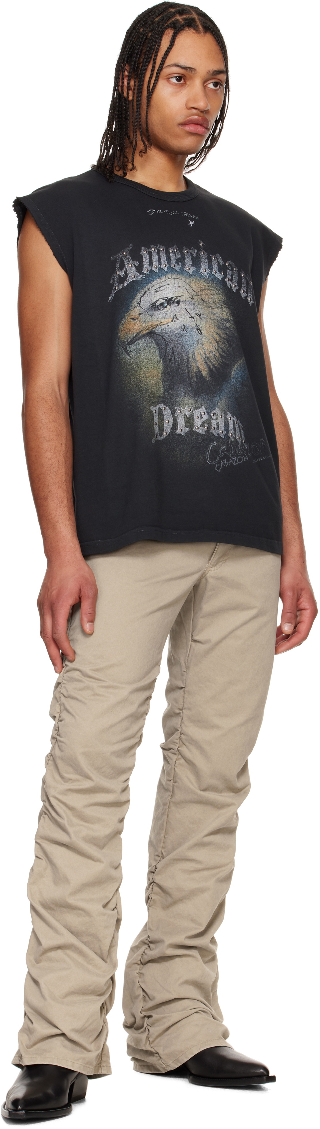 MISBHV Black 'American Dream' Muscle Tank Top