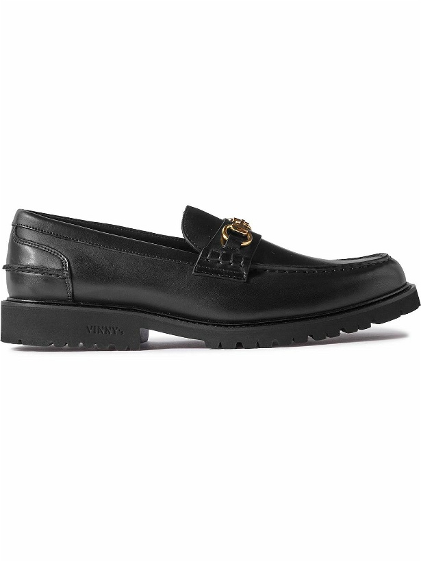 Photo: VINNY's - Le Club Horsebit Leather Loafers - Black