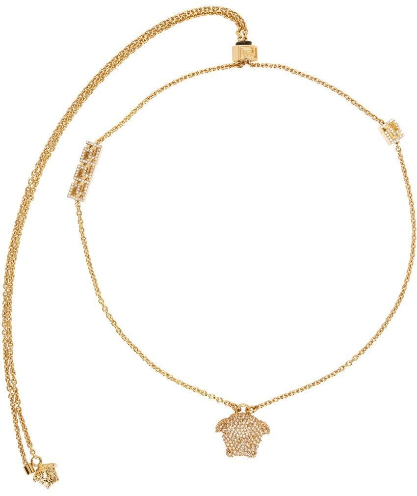 Versace Gold Medusa Crystal Necklace