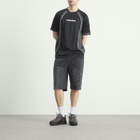 Umbro Men's Panelled Raglan Shirt in Black/Volcanic Ash/Brilliant White
