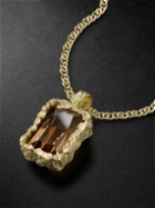 HEALERS FINE JEWELRY - Recycled Gold Brown Quartz Pendant Necklace
