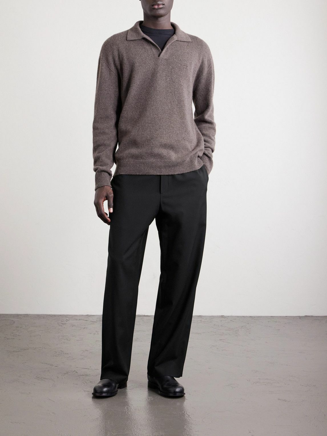 The Row - Ari Straight-Leg Wool Trousers - Black