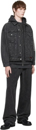 Alexander Wang Gray Flasher Graphic Oversized Denim Trucker Jacket