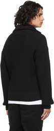 AMI Alexandre Mattiussi Black Ami de Cœur Zip-Up Cardigan