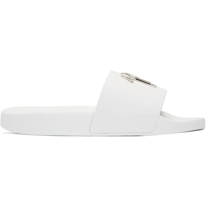 Photo: Giuseppe Zanotti White Logo Sandals 