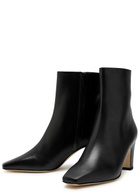 Manolo Blahnik Ofaralo 70 Leather Ankle Boots Black
