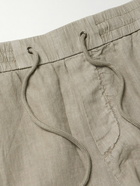 James Perse - Straight-Leg Garment-Dyed Linen Drawstring Shorts - Brown
