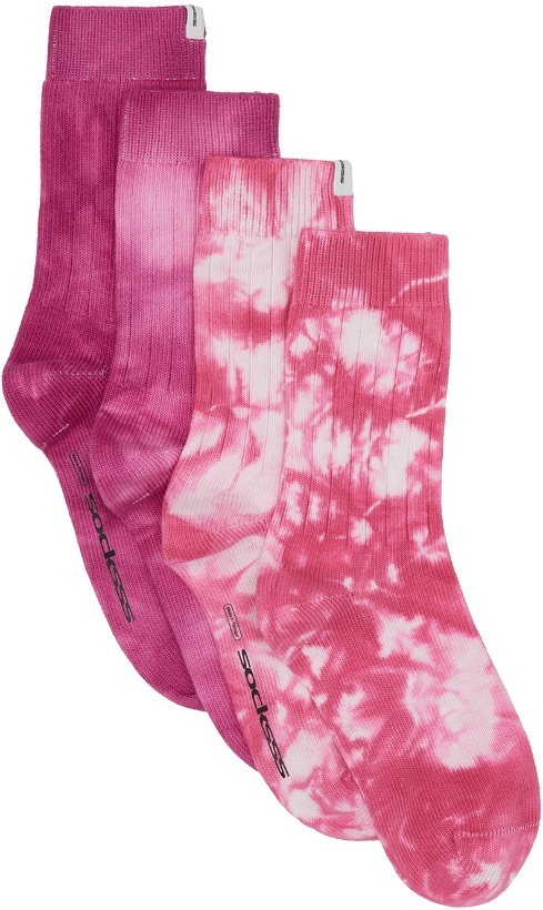 Photo: SOCKSSS Two-Pack Pink Tie-Dye Socks