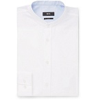 Hugo Boss - Jowis White Slim-Fit Grandad-Collar Cotton-Piqué Shirt - White