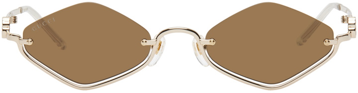 Photo: Gucci Gold Geometric Sunglasses