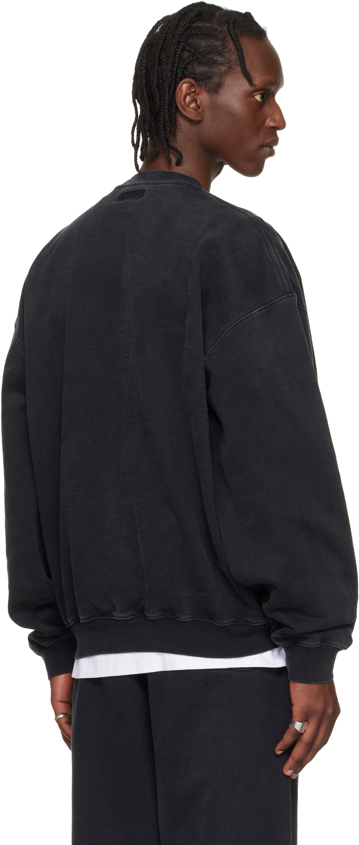 VETEMENTS Black 'Global MF' Sweatshirt