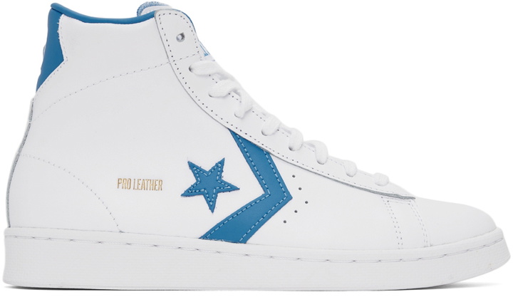 Photo: Converse White & Blue Pro Leather High Sneakers