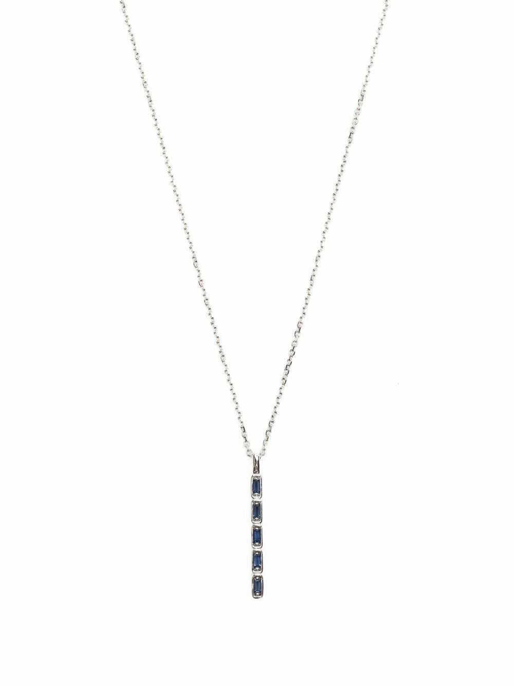 Suzanne Kalan 18K White Gold Inlay Large Sapphire Necklace