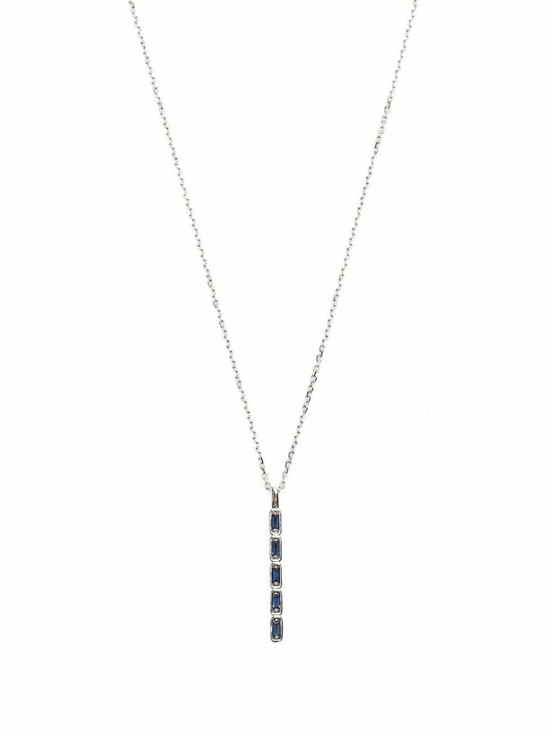 Photo: Suzanne Kalan 18K White Gold Inlay Large Sapphire Necklace