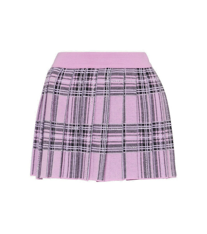 Photo: Giuseppe di Morabito Checked pleated wool miniskirt