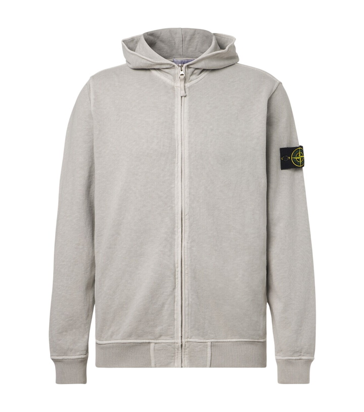 Photo: Stone Island Cotton jersey zip-up hoodie
