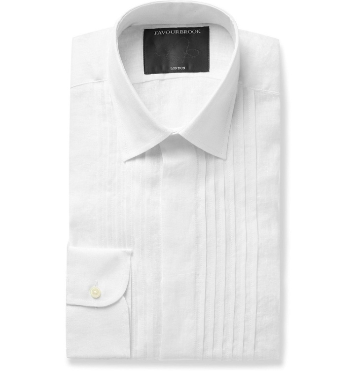 Photo: Favourbrook - Bib-Front Linen Shirt - White