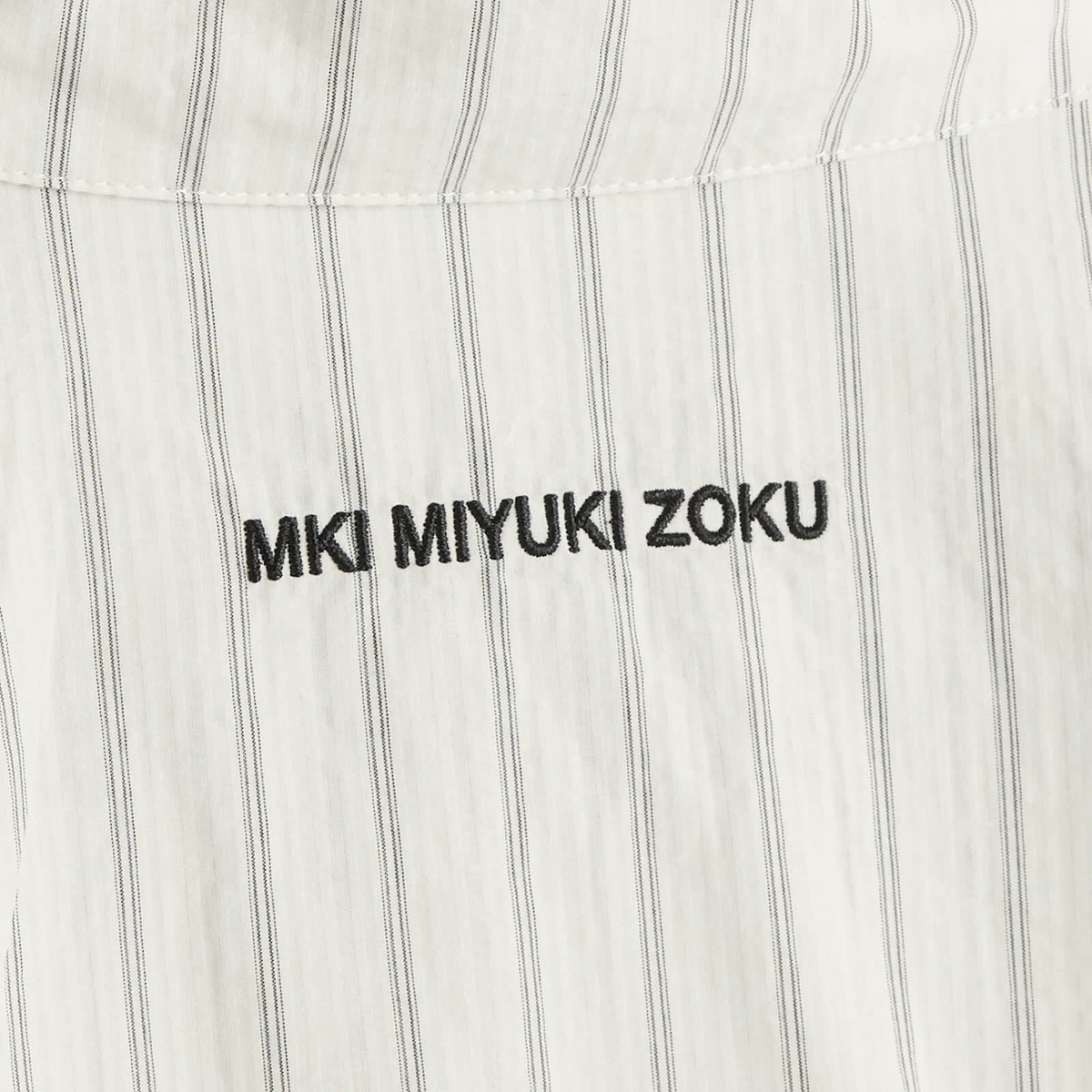 MKI Men's Box Dress Shirt in Off White Stripe