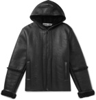 McQ Alexander McQueen - Shearling Hooded Jacket - Men - Black