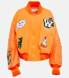 Off-White - Appliqué wool-blend bomber jacket